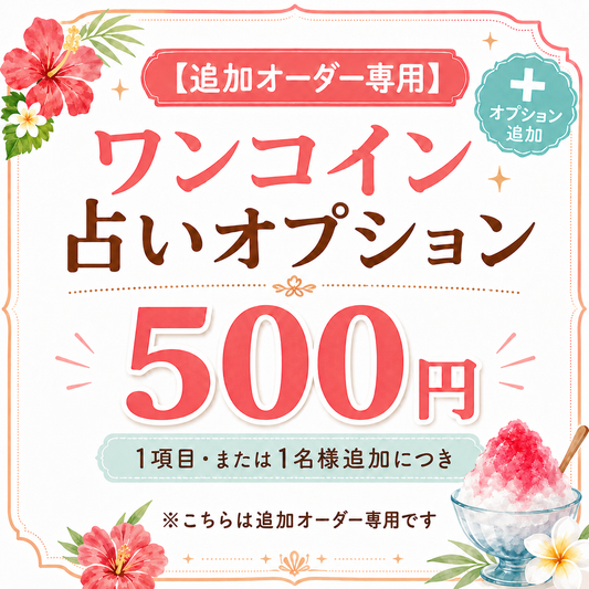【追加オーダー専用】ワンコイン占いオプション（1項目・または1名様追加につき500円）